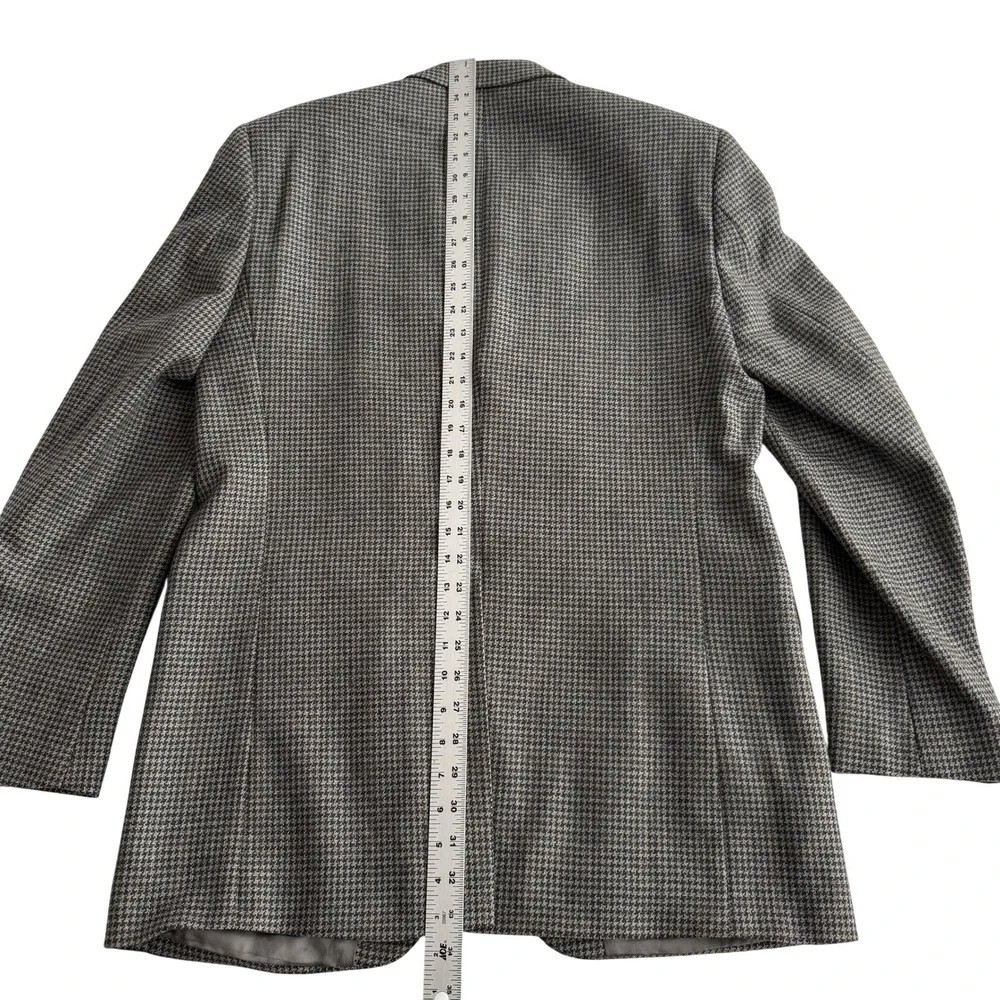 Lauren Ralph Lauren Pure New Wool Made in Canada 3 Button Houndstooth Blazer 40L